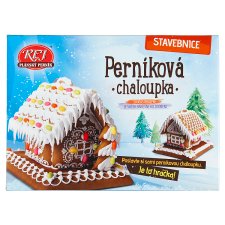 Rej Plánský Perník Perníková chaloupka stavebnice + dražé s ovocnými příchutěmi 255g