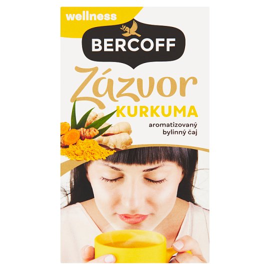 Bercoff Wellness Aromatizovaný bylinný čaj zázvor, kurkuma 20 x 2,0g