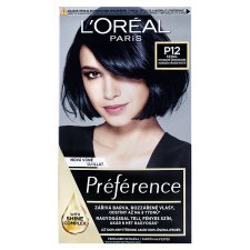L'Oréal Paris Préférence permanentní barva na vlasy P12 Seoul- intenzivní černomodrá, 60 +90 +54 ml