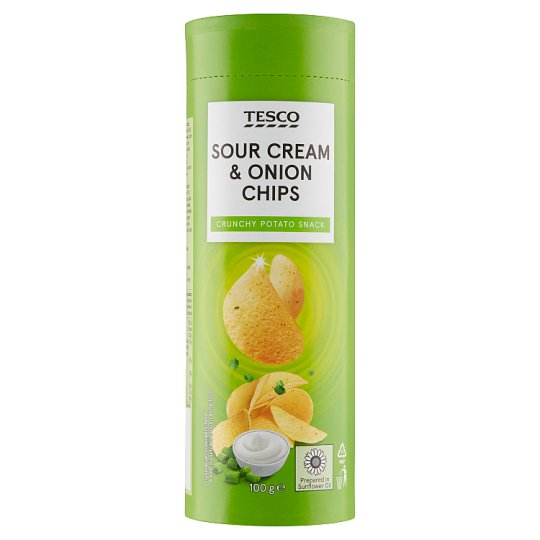 Tesco Sour Cream & Onion Chips 100g Tesco Groceries