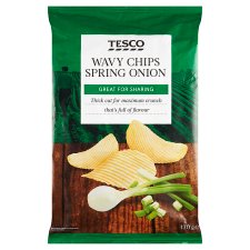 Tesco Wavy Chips Spring Onion 130g