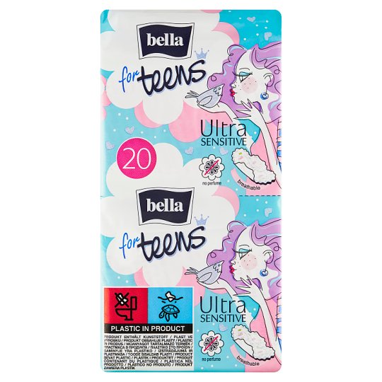 Bella For Teens Ultra Sensitive Sanitary Pads with Wings 20 pcs Tesco