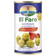 El Faro Green Olives Stuffed with Pepper 350g