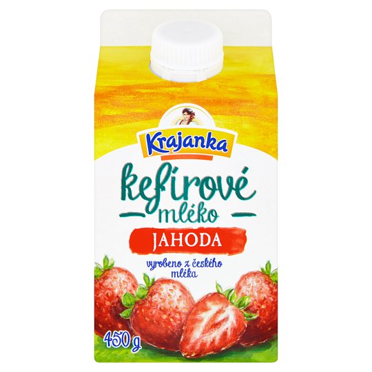 Krajanka Kefírové mléko jahoda 450g