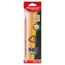 Maped Black´Peps Graphite Pencils with Eraser 3 pcs