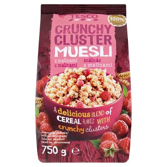 Tesco Křupavé zapékané müsli s kousky malin 750g