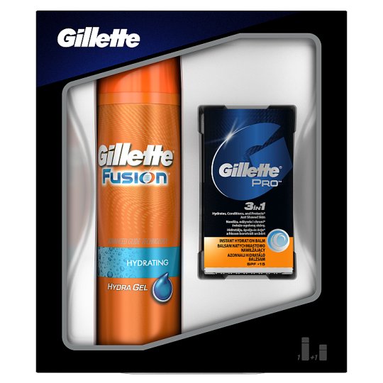 Gillette Fusion Hydrating Shaving Gel 200ml Gift Set + 3in1 Balm 5ml
