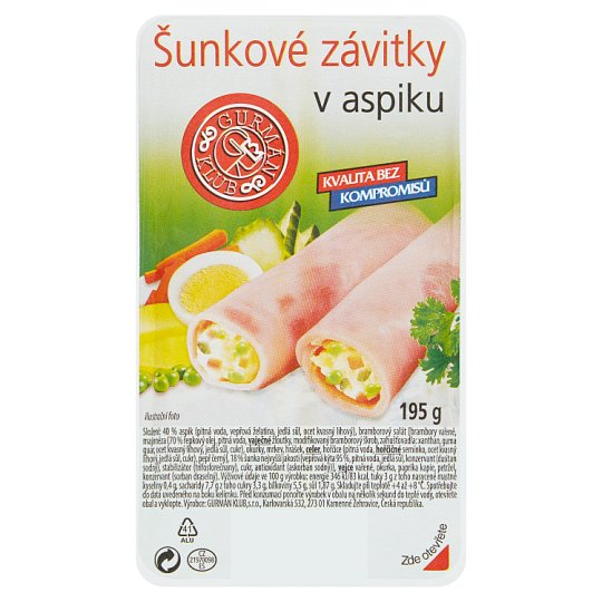 Gurmán Klub Šunkové závitky v aspiku 195g