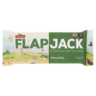 Wholebake Britský flapjack z ovesných vloček s pistáciovými ořechy 80g