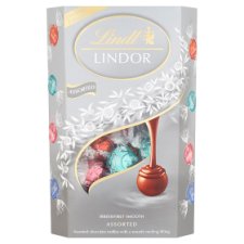 Lindt Lindor Mix of White and Milk Chocolate Truffles with Strawberries and Coconut 337g