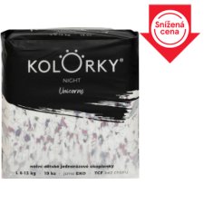 Kolorky Night Unicorns noční dětské jednorázové ekoplenky L 8-13 kg 19 ks