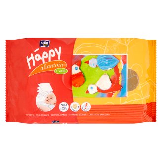 Happy Vlhčené ubrousky Allantoin & Vit.E á 64 ks