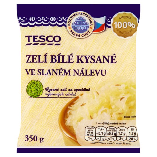 Tesco Zelí bílé kysané v slaném nálevu 350g