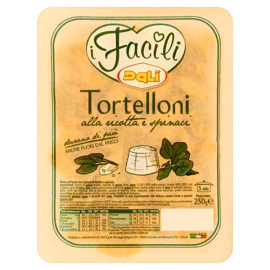 Dali i Facili Tortelloni vaječné nudle plněné sýrem ricotta a špenátem 250g