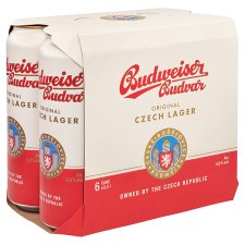 Budweiser Budvar Original Light Lager Beer 6 x 0.5L (3L)