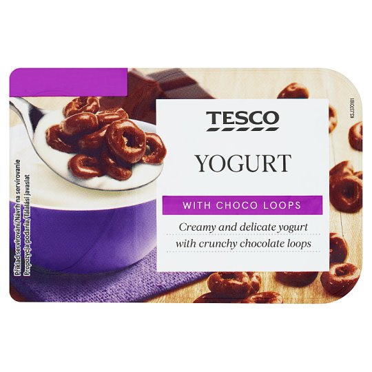 Tesco Bílý jogurt s kroužky v mléčné čokoládě 150g