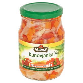 Hamé Kunovjanka sterilovaná zeleninová směs v kořeněném sladkokyselém nálevu se sladidlem 340g
