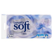 Tesco Luxury Soft White Toilet Paper 3 Ply 16 pcs