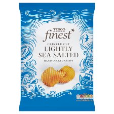 Tesco Finest Crinkle Cut Lightly Sea Salted Hand Cooked Crisps 150g