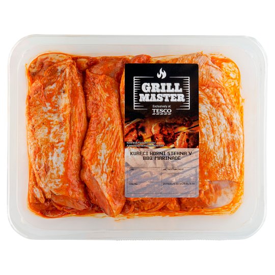 Tesco Grill Master Kuřecí horní stehno bez kosti s kůží v barbecue marinádě Tesco Potraviny