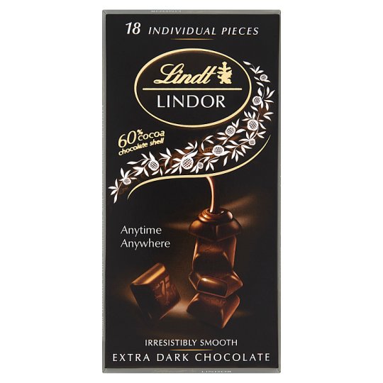 Lindt Lindor Extra hořká čokoláda s jemnou náplní 100g