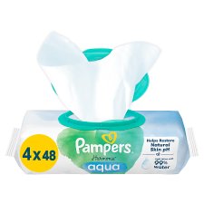 Pampers Harmonie Aqua Dětské Čisticí Ubrousky 4 Balení = 192 Ubrousků