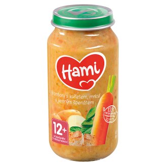 Hami masozeleninový příkrm Brambory s kuřetem, mrkví a jemným špenátem od uk. 10. měsíce 250g