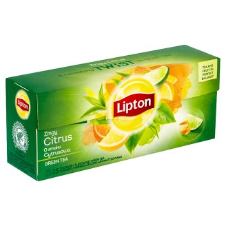 Lipton Citrus zelený čaj aromatizovaný 25 nálevových sáčků 32,5g