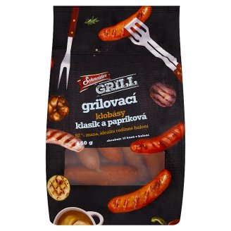 Schneider Grill Grilovací klobásy klasik a papriková 660g