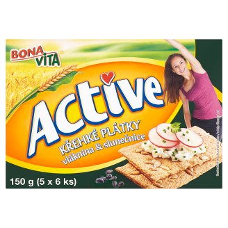 Bona Vita Active Křehké plátky vláknina & slunečnice 5x6 ks 150g