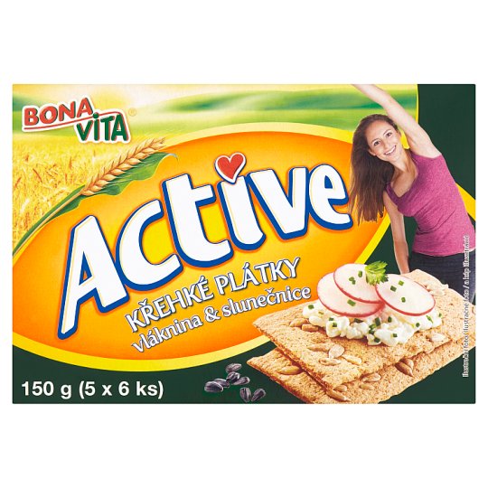 Bona Vita Active Křehké plátky vláknina & slunečnice 150g