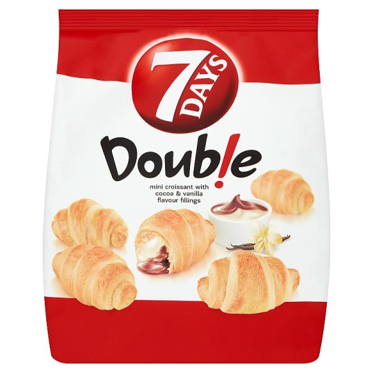 7 Days Doub!e Mini Croissant s náplní s kakaem a s náplní s vanilkovou příchutí 200g