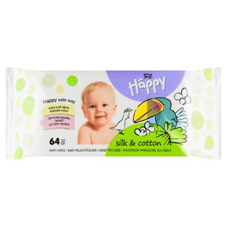 Happy Vlhčené ubrousky Hedvábí & Bavlna á 64 ks