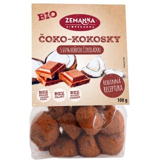 Biopekárna Zemanka Bio čoko-kokosky s fair trade čokoládou 100g