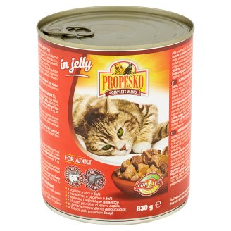 Propesko Kousky s hovězím a játry v želé 830g