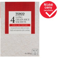 Tesco Long Grain Rice Sachets 4 x 100g (400g)