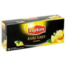 Lipton Black Flavored Tea Earl Gray Lemon 25 bags