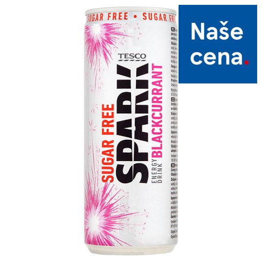 Tesco Spark Energy Drink Blackcurrant Sugar Free 250ml