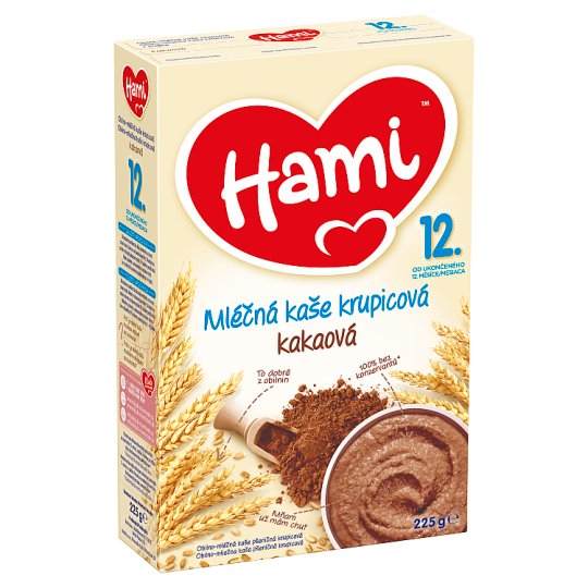 Hami mléčná kaše krupicová kakaová od uk. 12. měsíce 225g