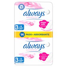 Always Platinum Secure Night Sanitary Towels With Wings 14 Pads