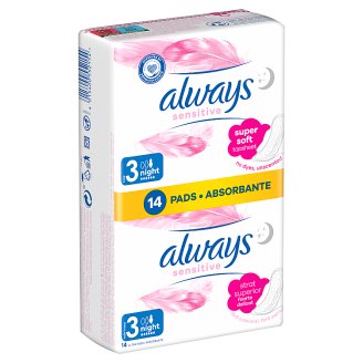 Always Ultra Sensitive Night Vložky S Křidélky (Velikost 3) 14 ks