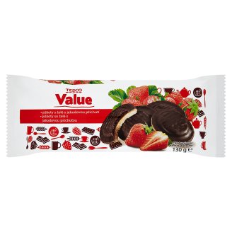 Tesco Value Piškoty s želé s jahodovou příchutí 130g