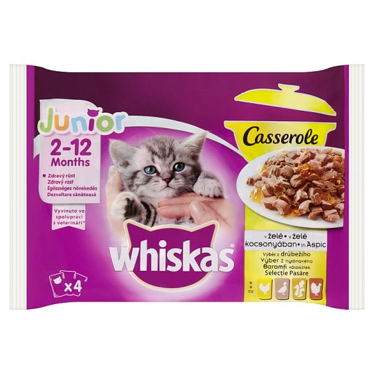 Whiskas Junior Casserole výběr z drůbežího v želé 4 x 85g