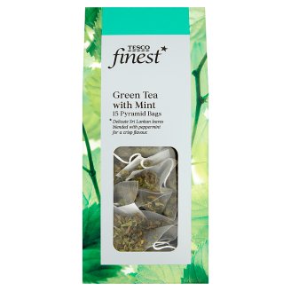 Tesco Finest Zelený čaj ochucený s mátou porcovaný 30g