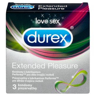 Durex Extended Pleasure kondomy s lubrikantem Performa pro déletrvající rozkoš 3 ks