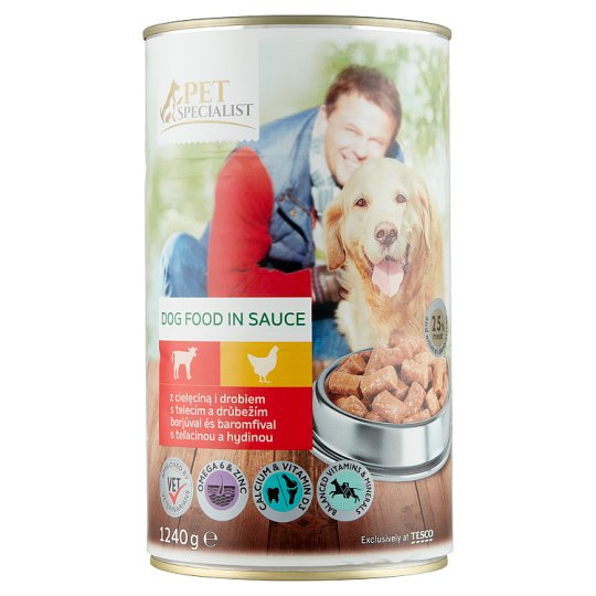 Tesco Pet Specialist Kousky s telecím a drůbežím v omáčce 1240g