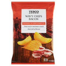 Tesco Wavy Chips Bacon 130g
