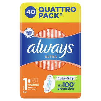 Always Ultra Normal Vel. 1 Hygienic. Vložky S Křidélky 40 ks
