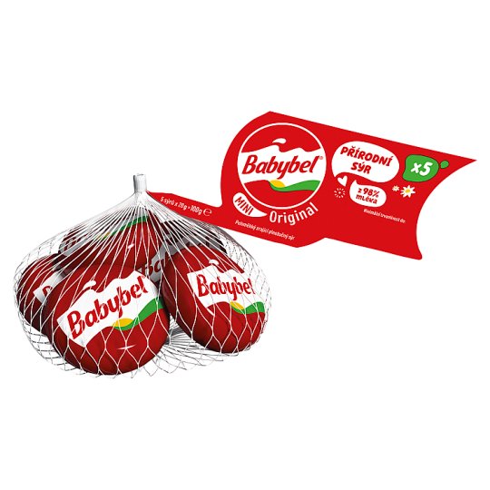 Babybel Mini Original Semi-Soft Ripened Full-Fat Cheese 5 x 20g (100g)