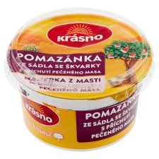 Krásno Lard Spread with Greaves with Roasted Meat Flavor 180g